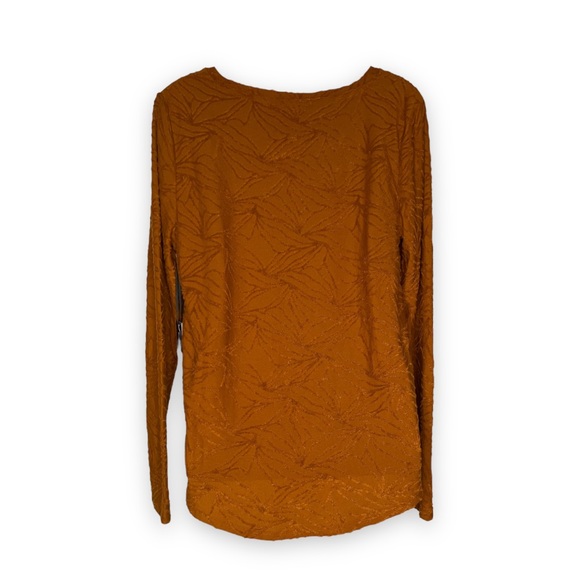 Simply Vera Long Sleeve Tunic Top Textured Cognac Small - Picture 2 of 4